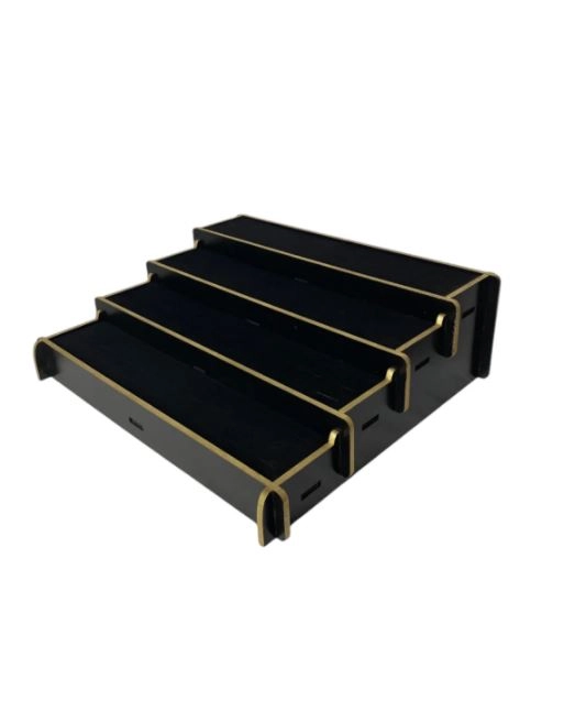 4 Katlı Premium  Ahşap Yüzük Standı ( 108 adet Kapasiteli )